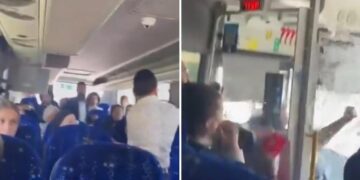 VIDEO; Conductor rompe vidrio tras pelea con pasajero