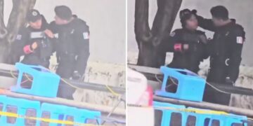 VIDEO: Captan a policía agrediendo a su compañera