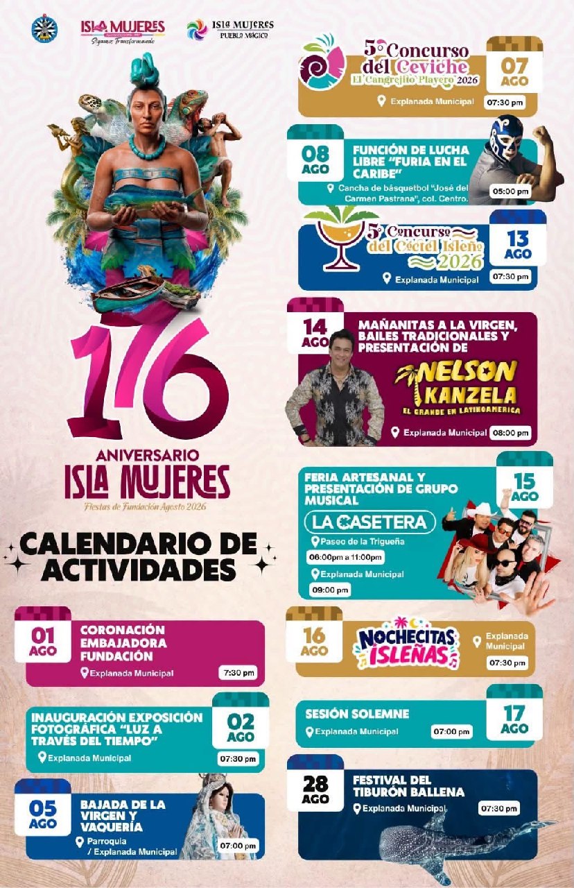 Isla Mujeres celebra 176 años con actividades culturales