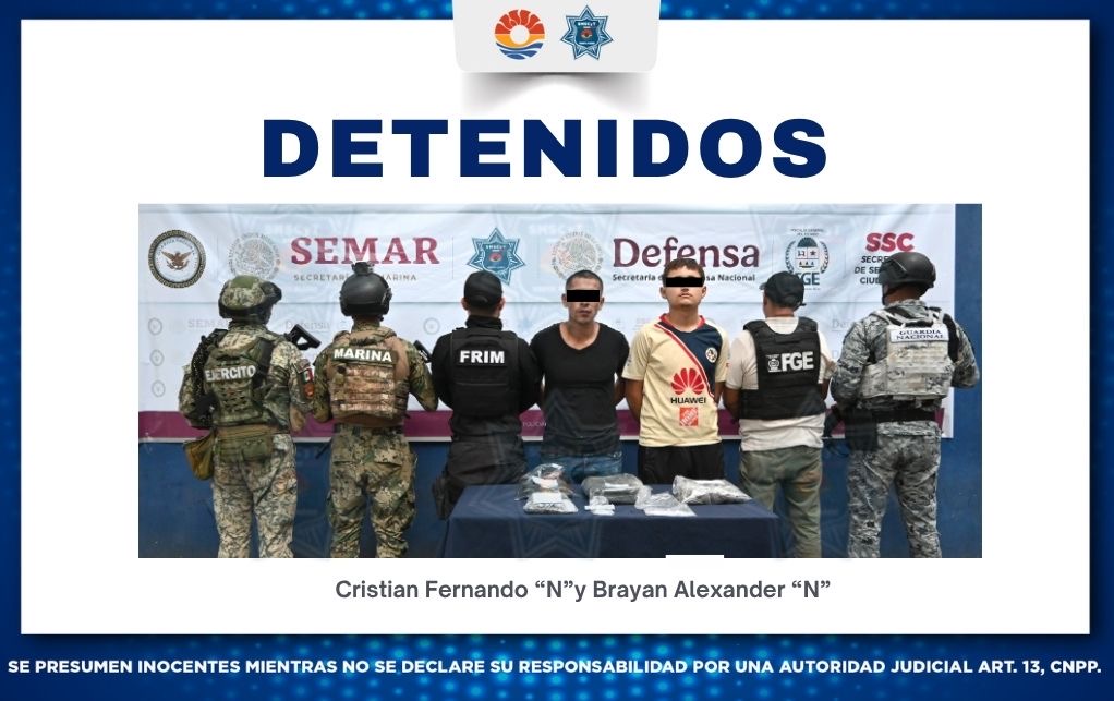 Detienen a dos por delitos contra la salud en Cancún
