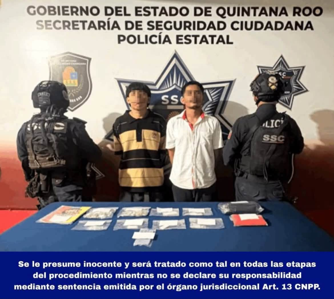 Detienen a dos por presunto narcomenudeo en Supermanzana 234