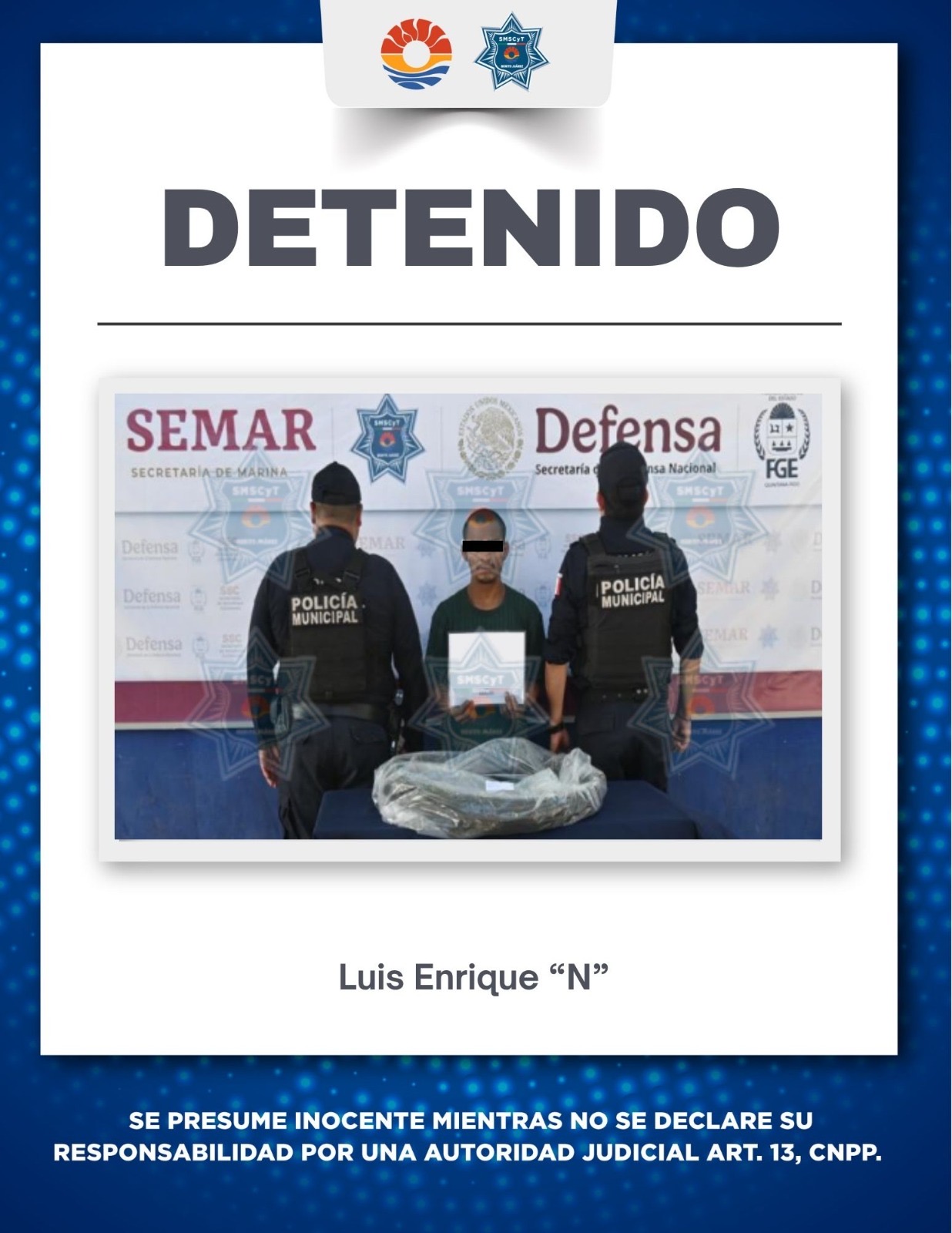 Policía Cancún detiene a hombre por robo de cable en SM 23