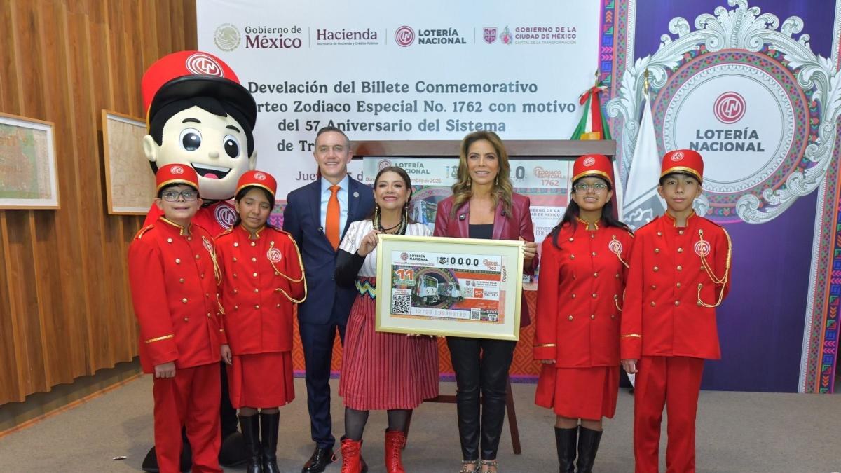 Lotería Nacional emite billete por 57 años del Metro CDMX