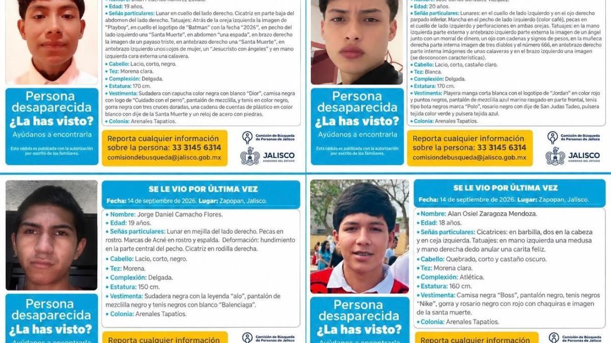Buscan a cuatro jóvenes desaparecidos tras balacera en Zapopan