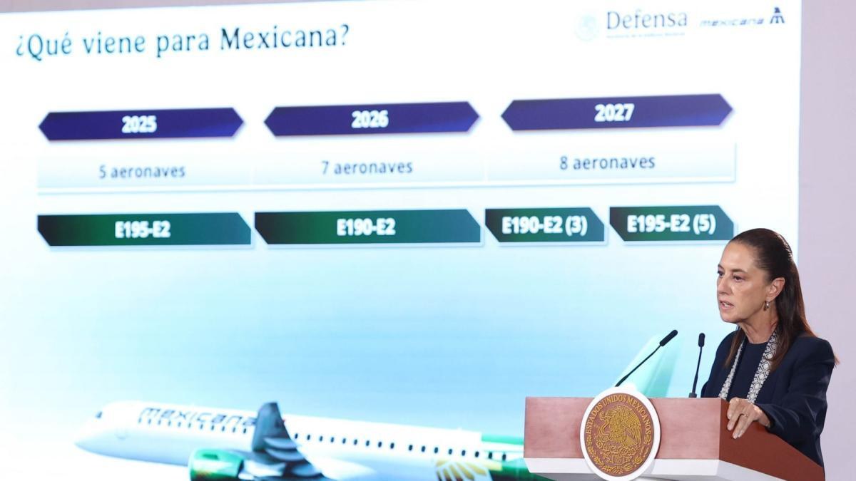 Sheinbaum asegura rentabilidad de Mexicana con toda su flota