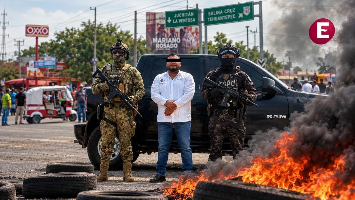 Mototaxistas y policías intentan liberar a alcalde de Juchitán