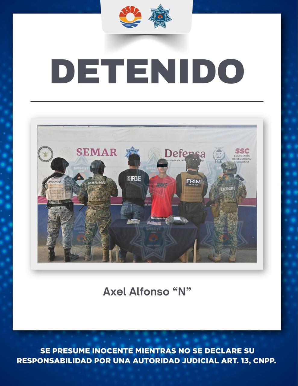 Detienen a joven por narcomenudeo en Cancún SM 77