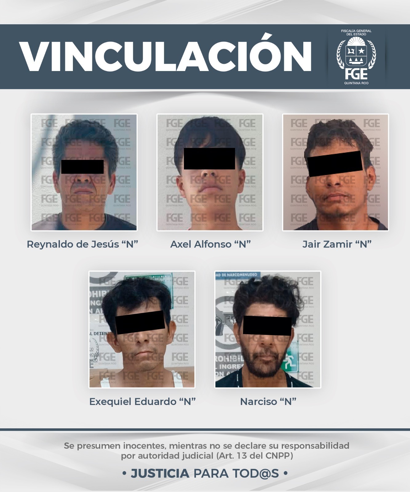 Fiscalía vincula a proceso a cinco por narcomenudeo en Quintana Roo