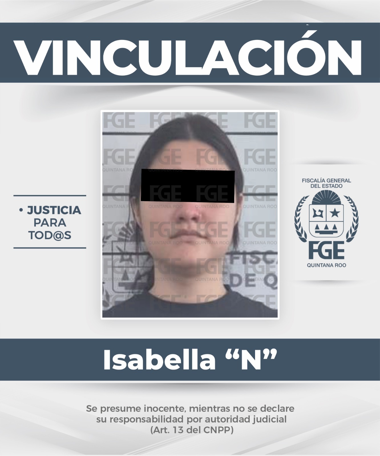 Fiscalía vincula a proceso a mujer por robo en Benito Juárez