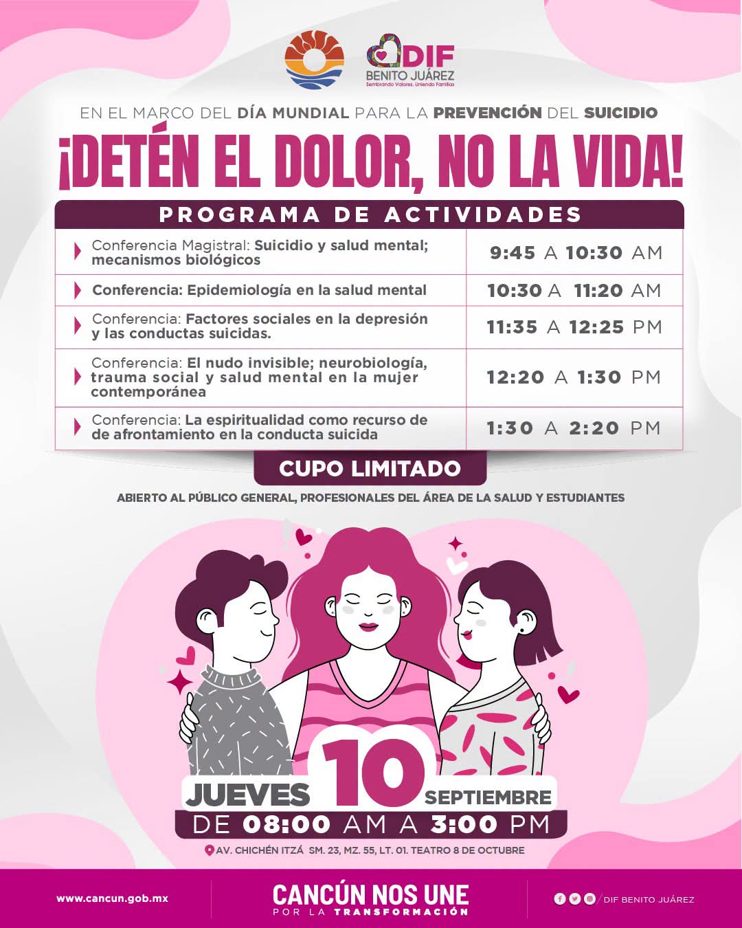 DIF Benito Juárez impulsa prevención del suicidio