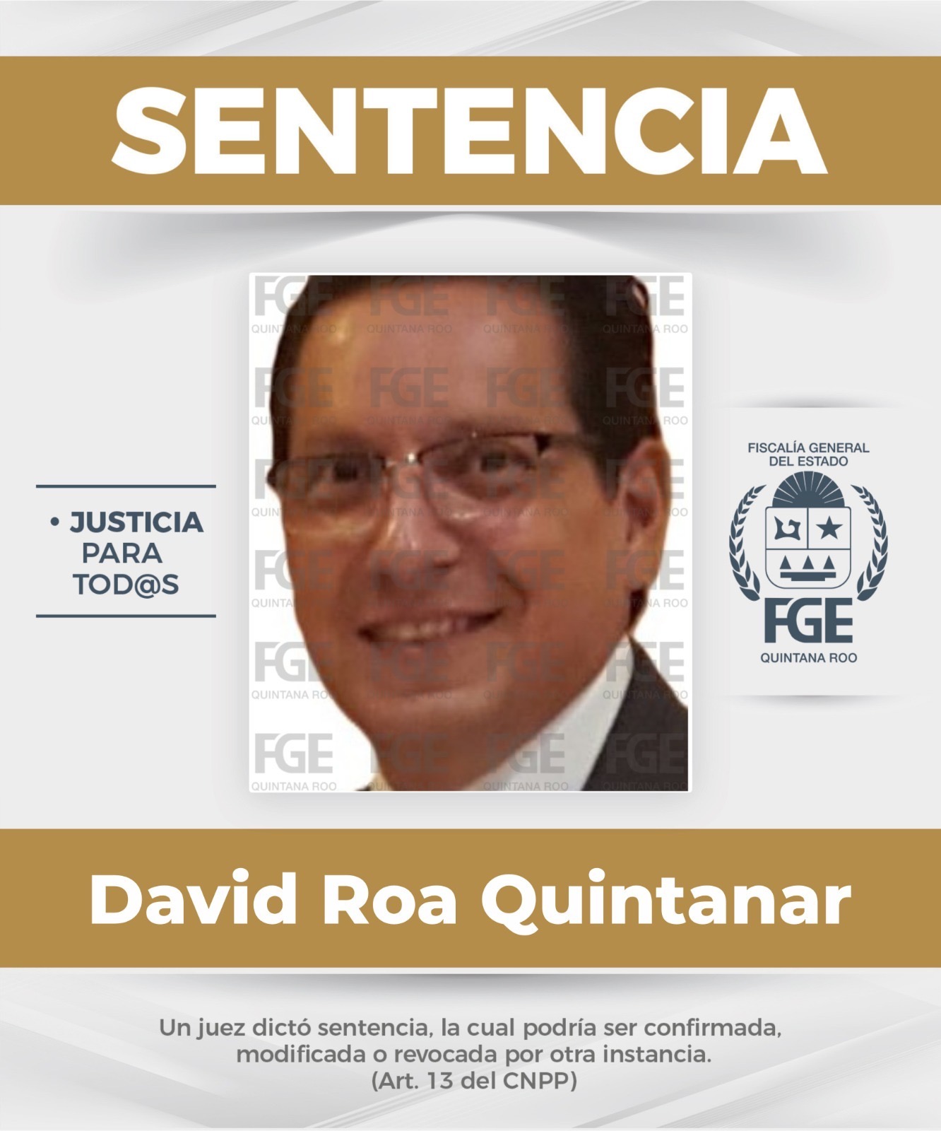 FGE Quintana Roo sentencia a 5 años por incumplimiento familiar
