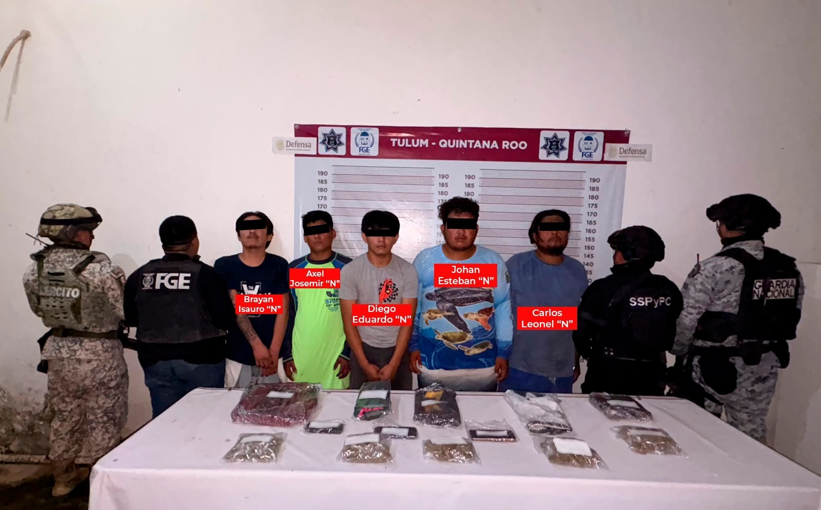 Detienen a cinco por narcomenudeo en Tulum