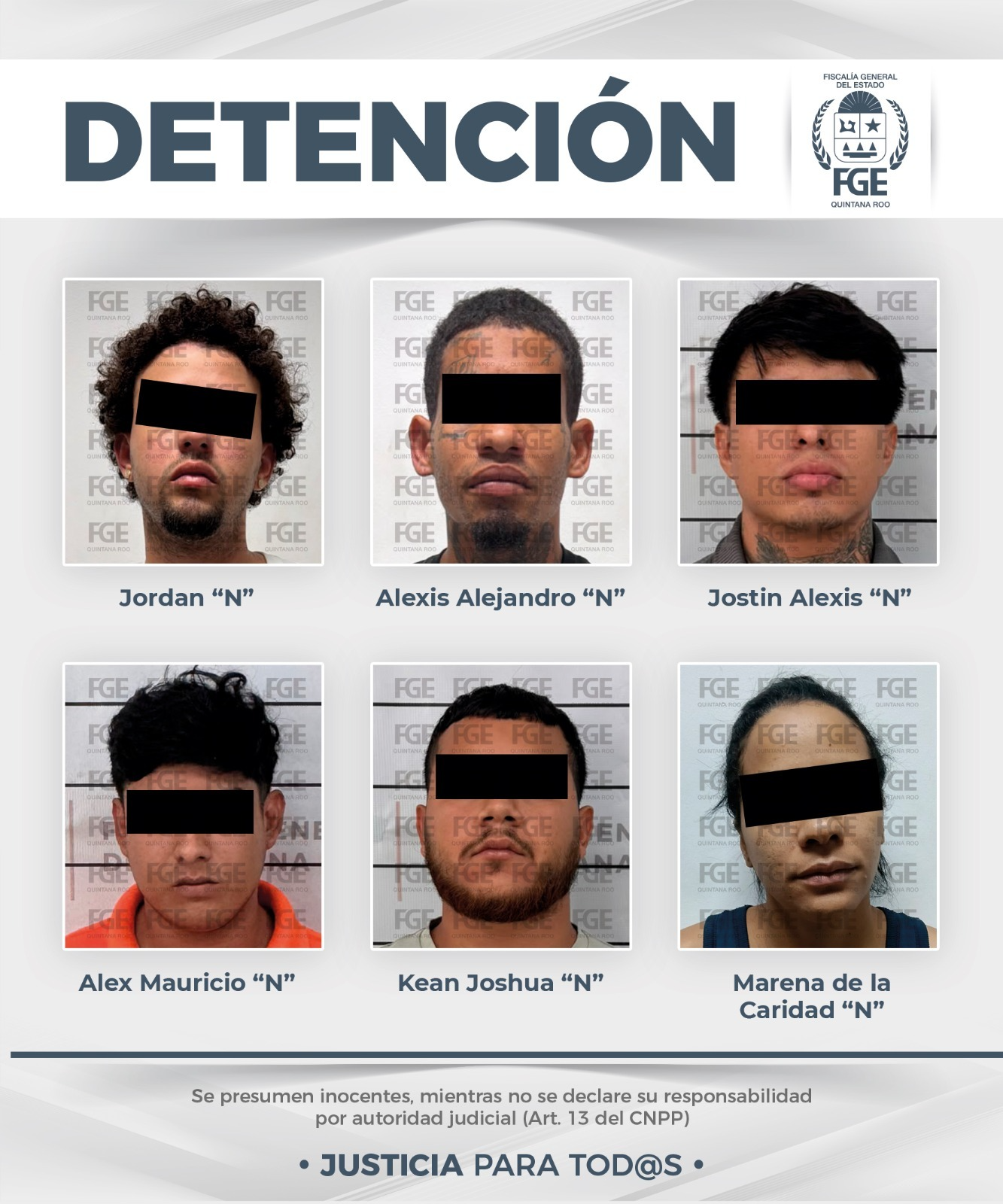 FGE Quintana Roo detiene a siete por narcomenudeo en Benito Juárez