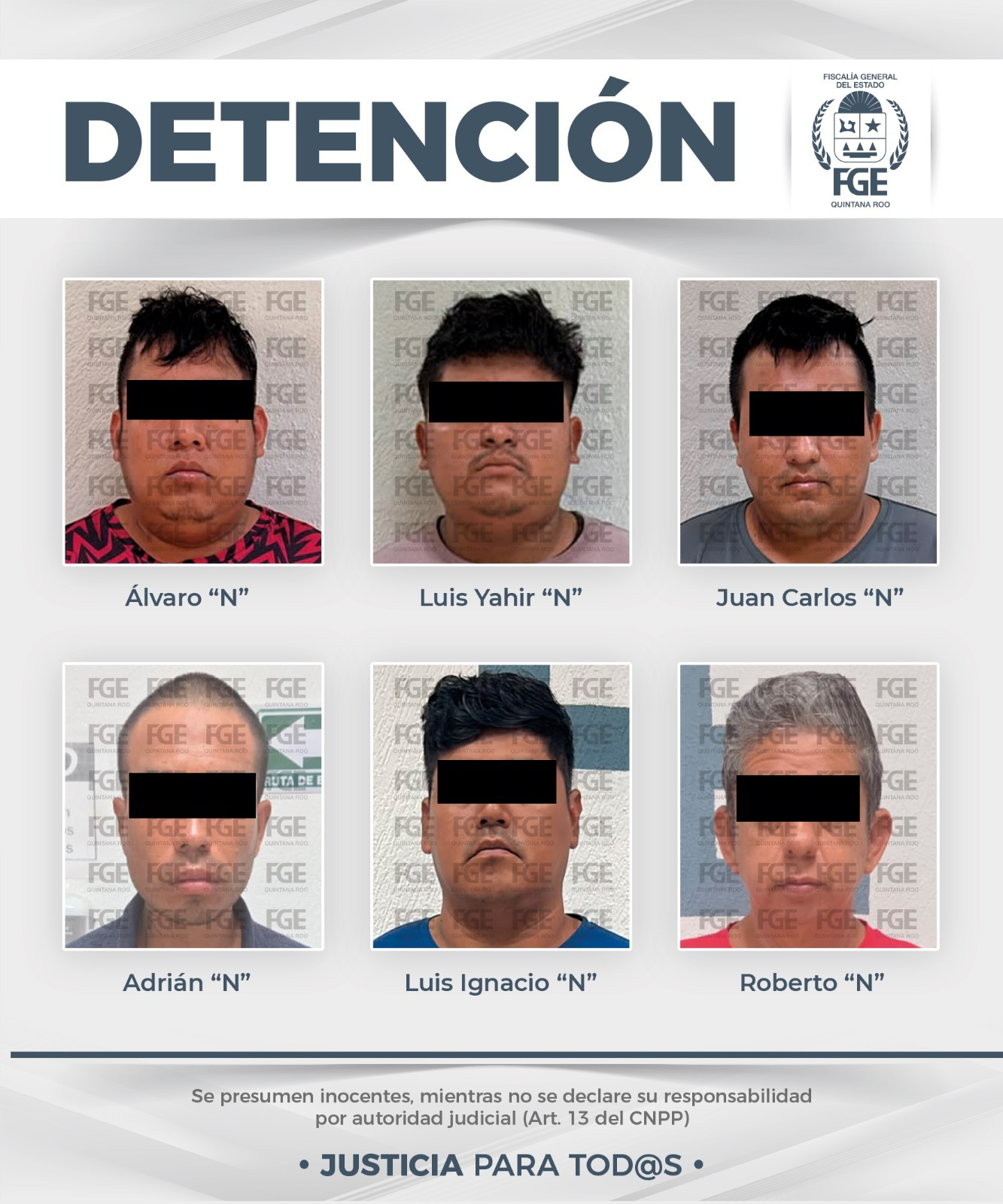 FGE y Policía detienen a seis por narcomenudeo en Playa del Carmen