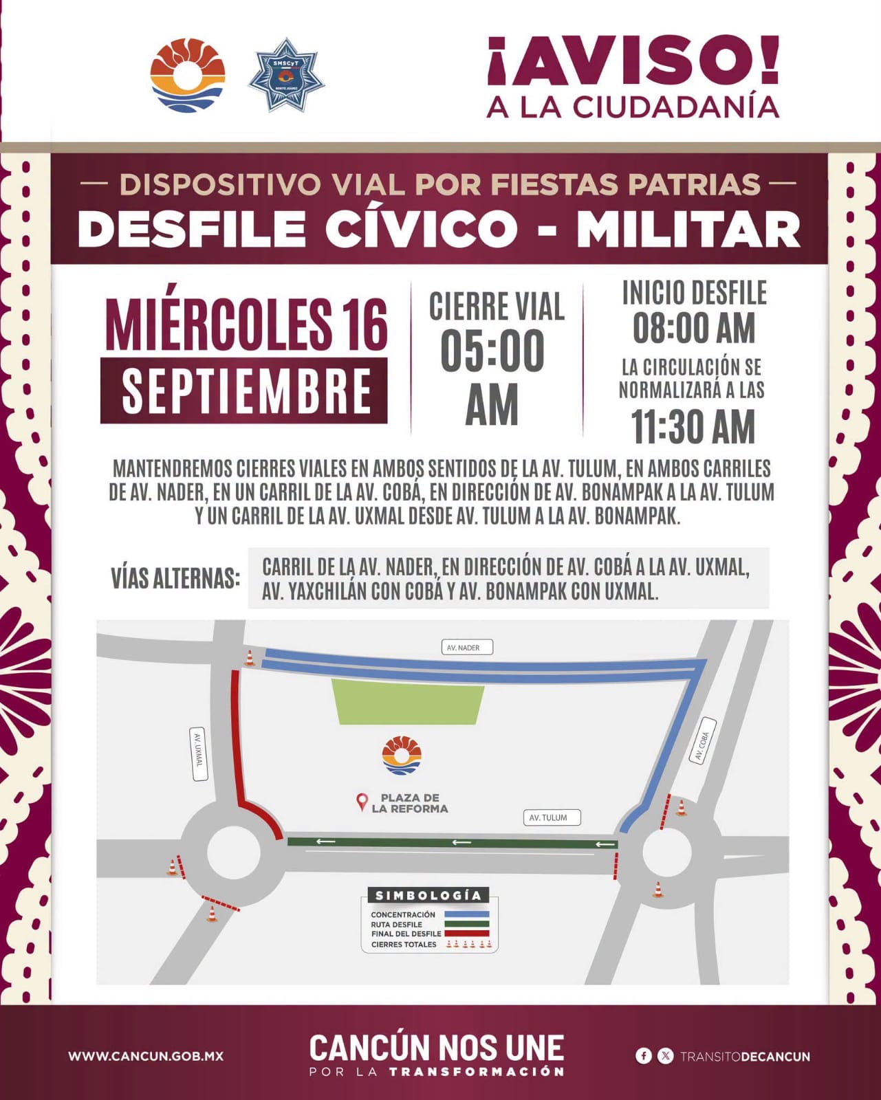 Benito Juárez implementa dispositivo vial por Fiestas Patrias
