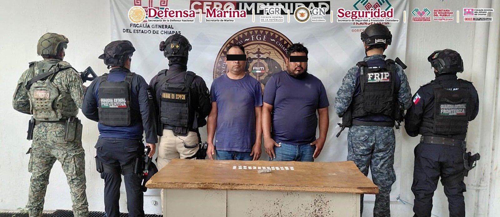 Detienen a 57 personas en operativo de seguridad en Chiapas