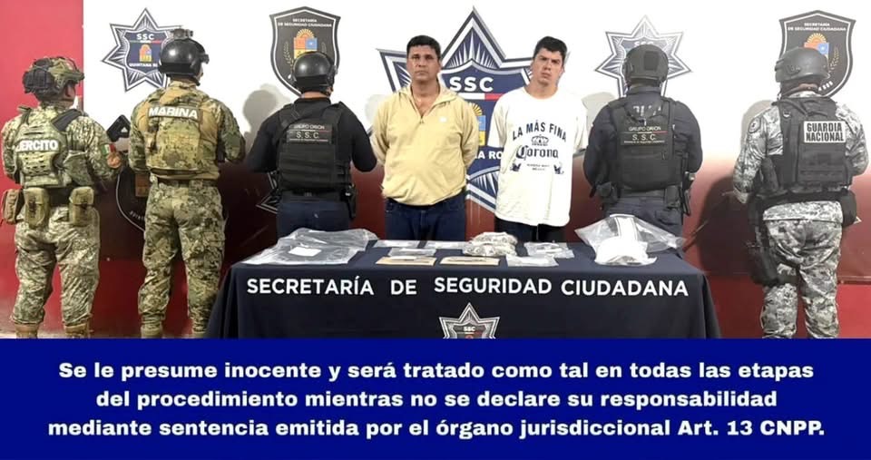 Detienen a dos con drogas y objetos robados en Kukulcán