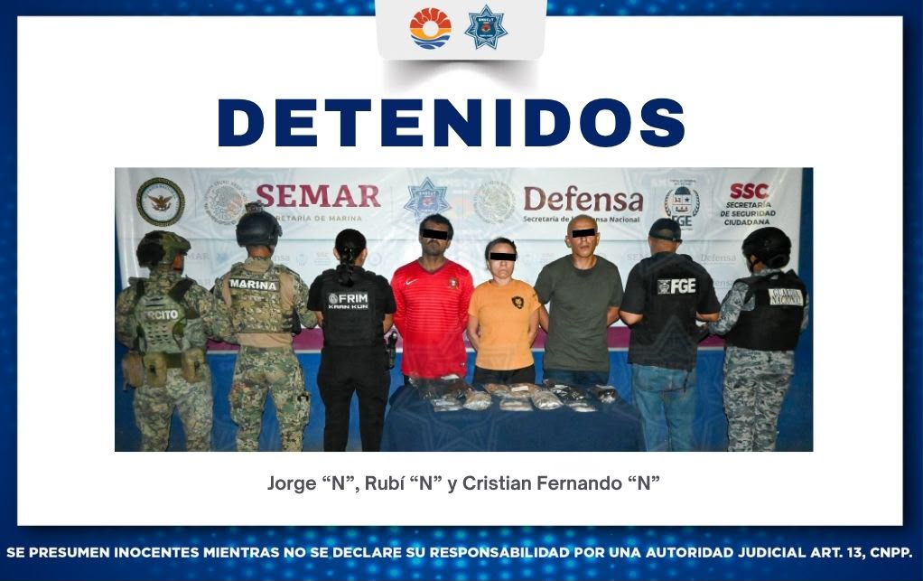 Detienen a tres por delitos contra la salud en SM 105