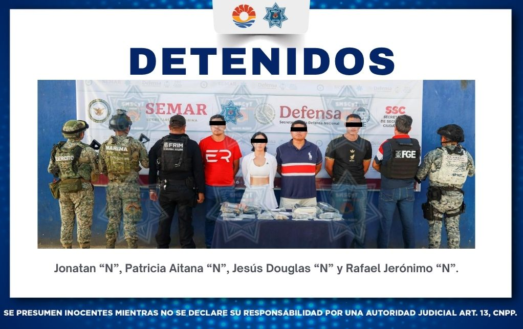Detienen a cuatro por delitos contra la salud en Cancún