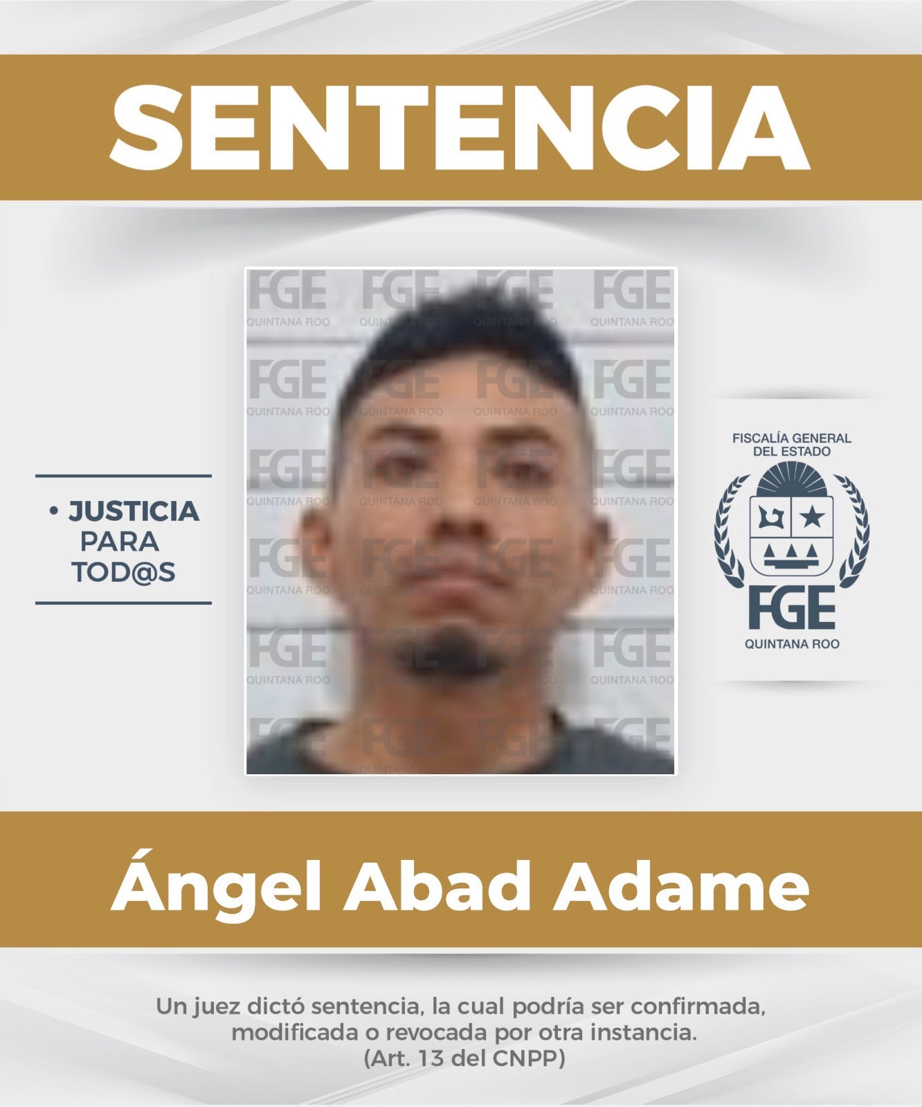 Sentencian a 37 años por feminicidio en Quintana Roo
