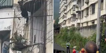 VIDEO; Oso sorprende escalando un edificio y desata tensión