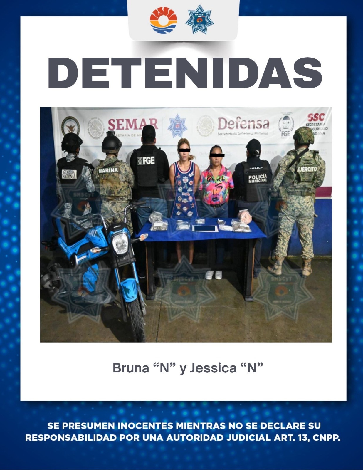 Detienen a dos mujeres y recuperan motocicleta robada en Cancún