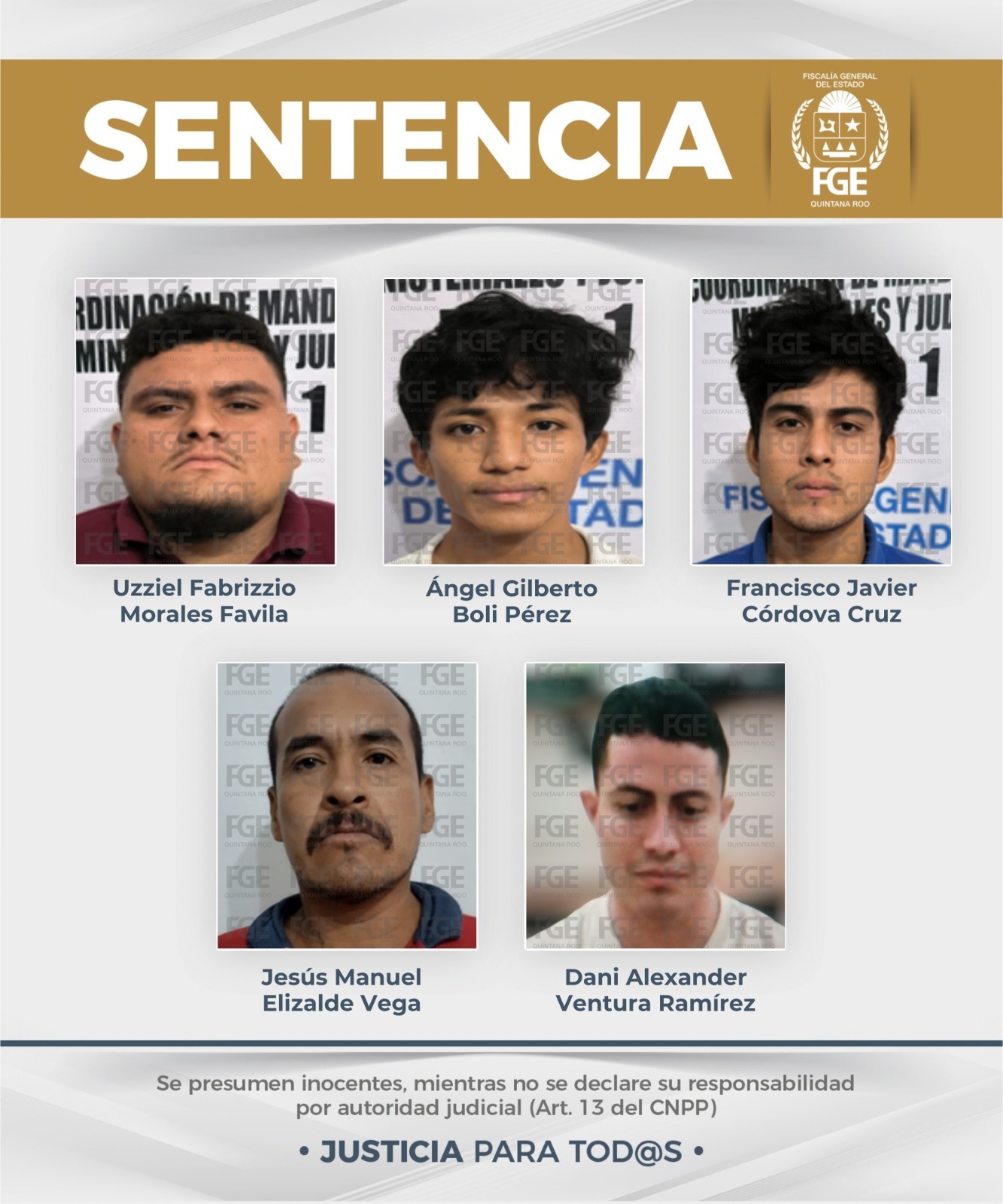 FGE Quintana Roo logra sentencias de hasta 50 años por homicidio