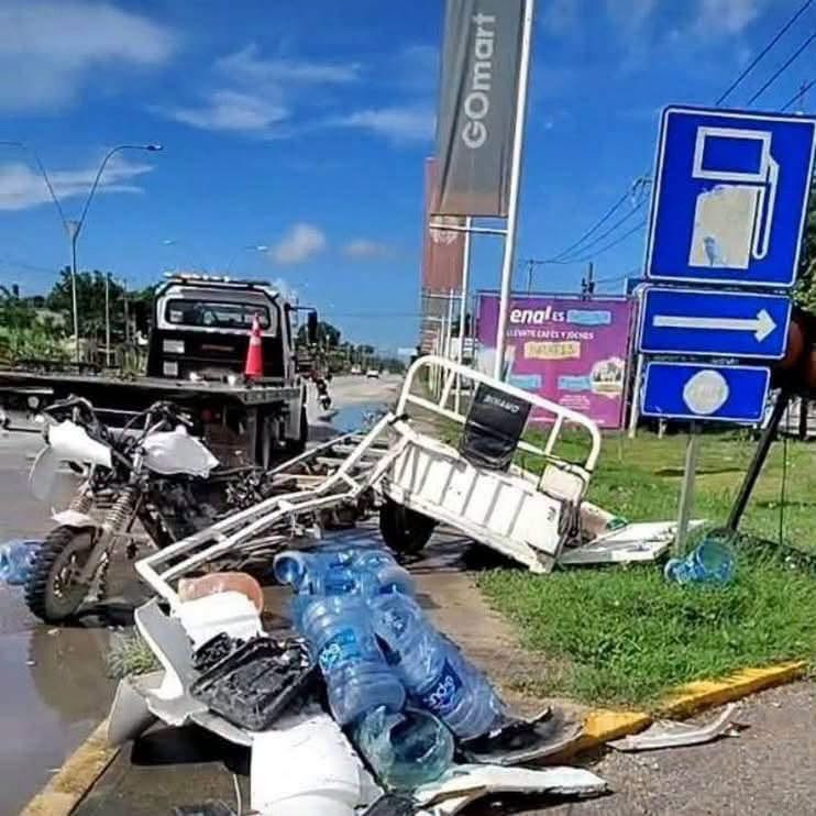 Accidente en Cancún deja herido a repartidor de agua