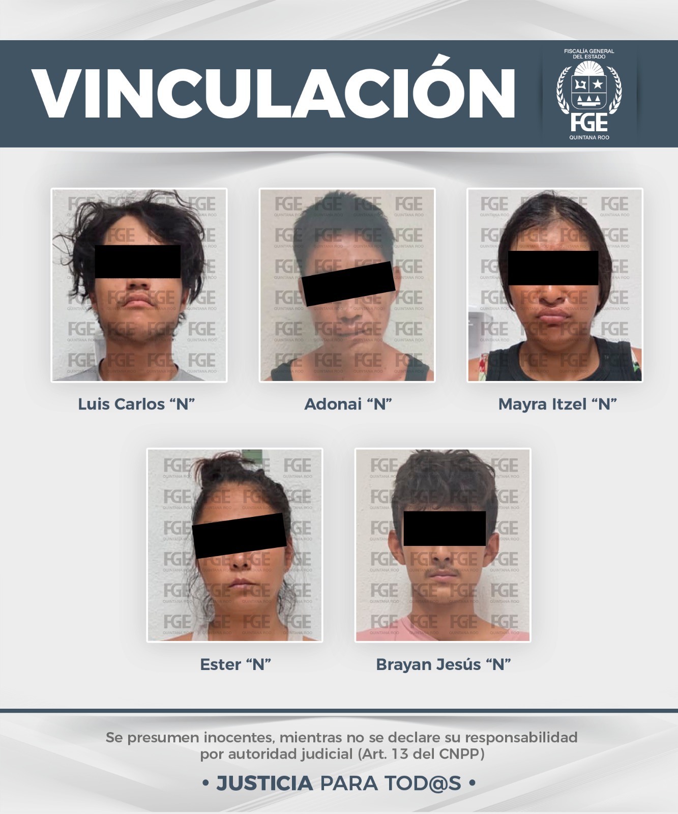FGE vincula a proceso a cinco por narcomenudeo en Playa del Carmen