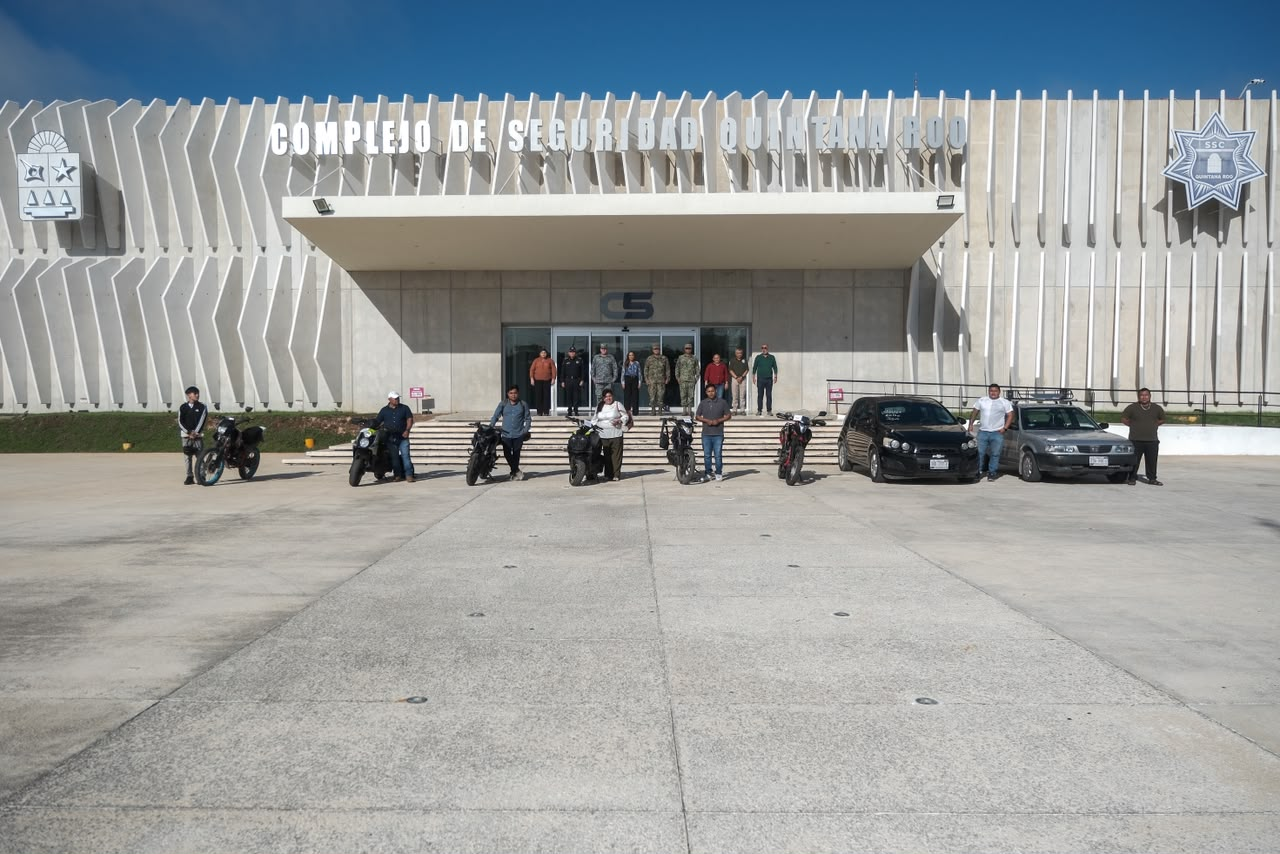 Mara Lezama entrega ocho vehículos recuperados en Cancún