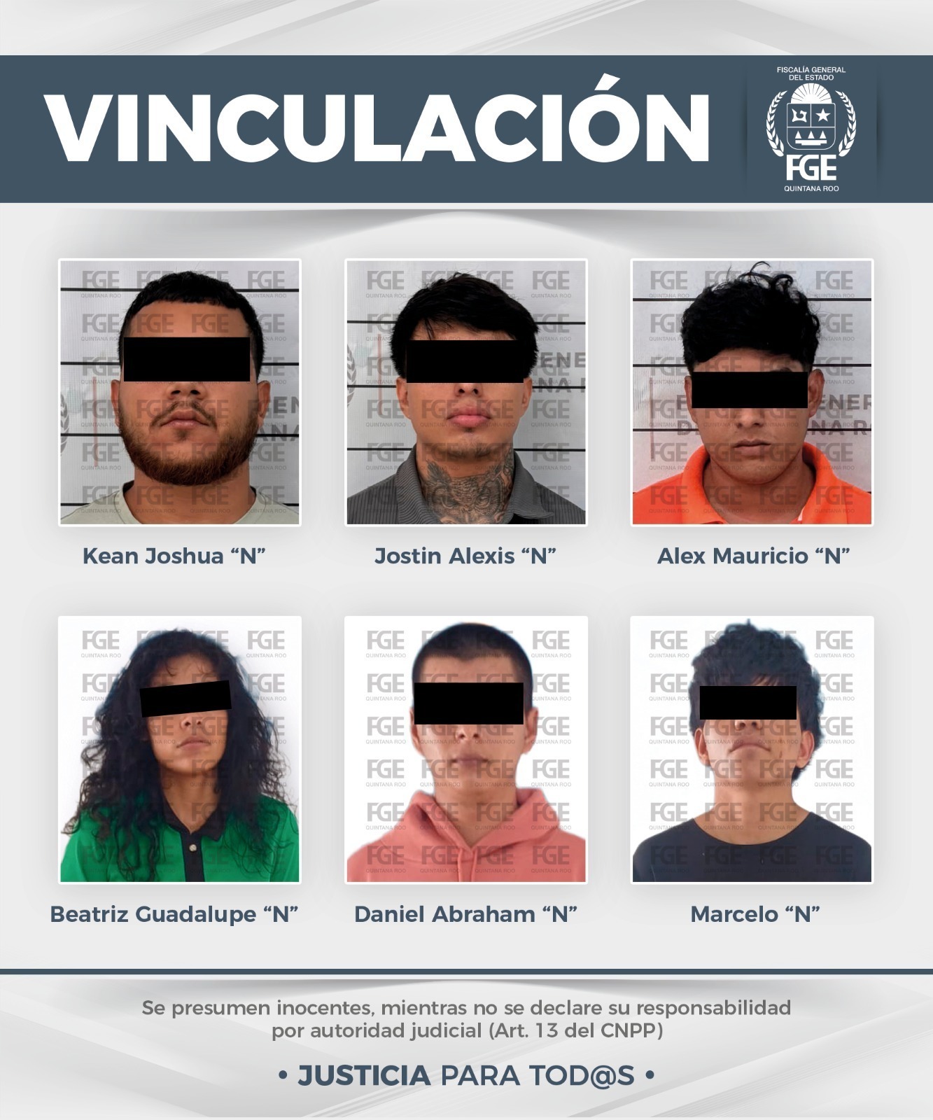 Fiscalía vincula a proceso a seis por narcomenudeo en Benito Juárez
