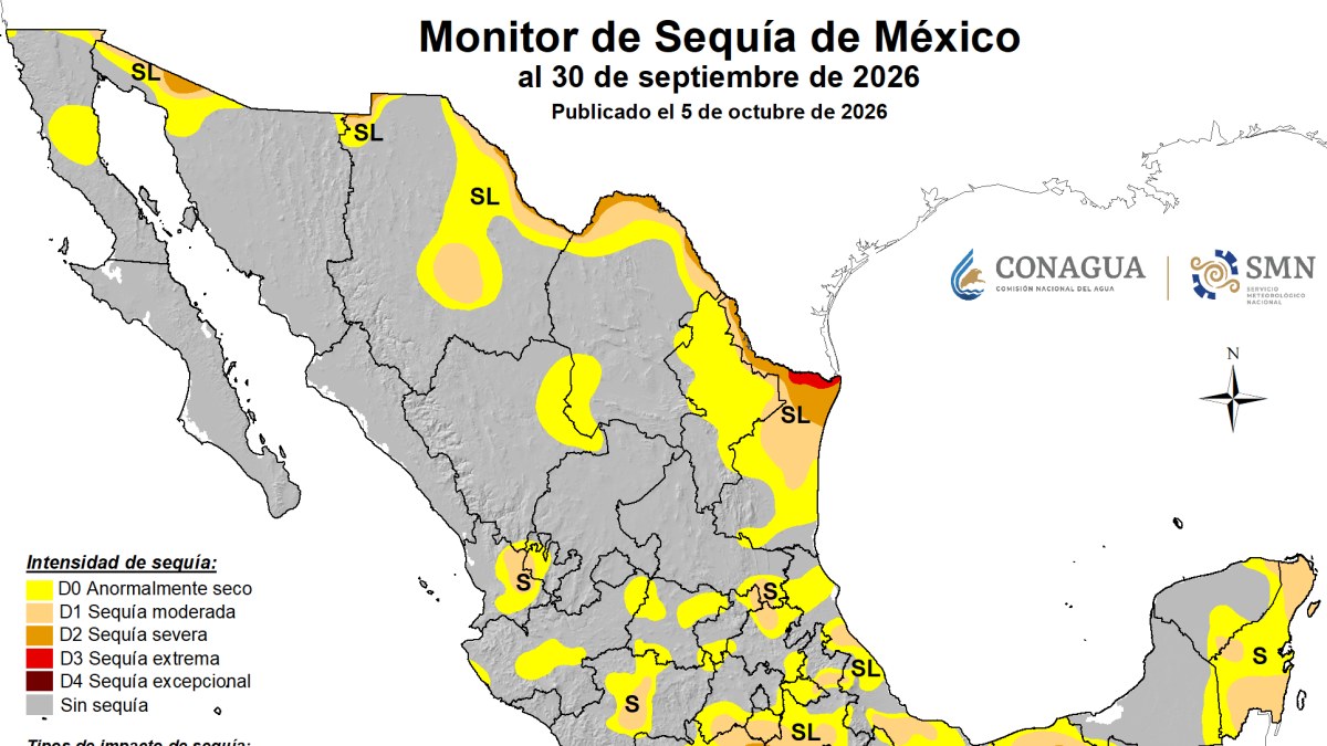 México registra 35.4% de territorio con sequía en octubre