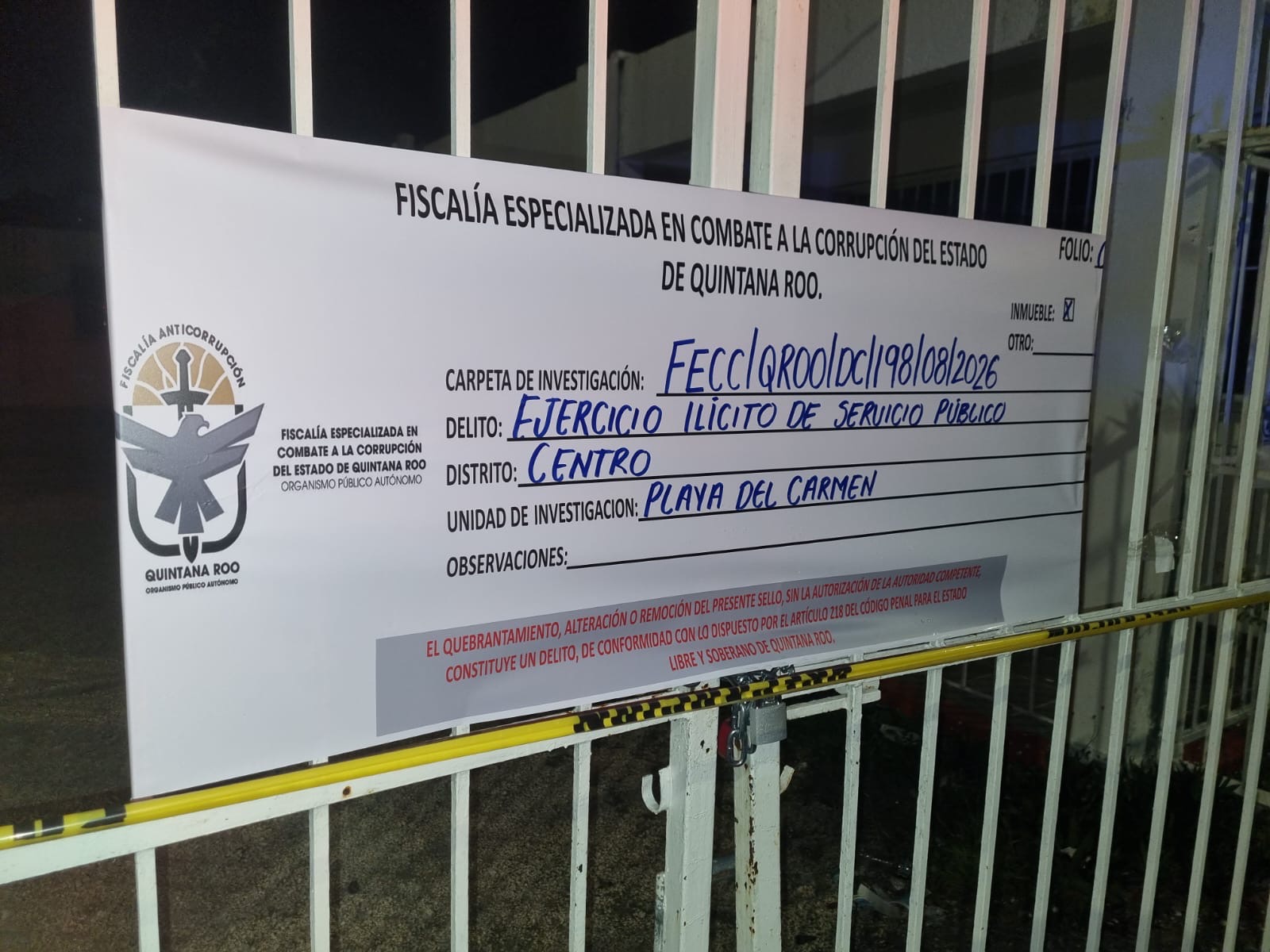 Fiscalía Anticorrupción asegura casa en Playa del Carmen