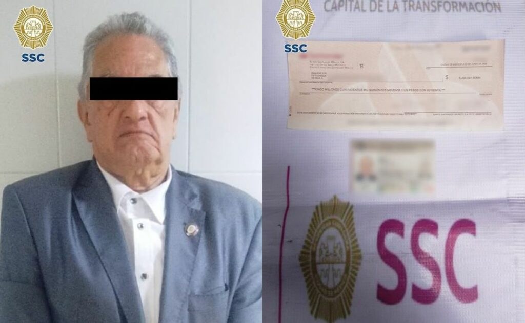 Detienen a adulto mayor por intentar cobrar cheque falso CDMX