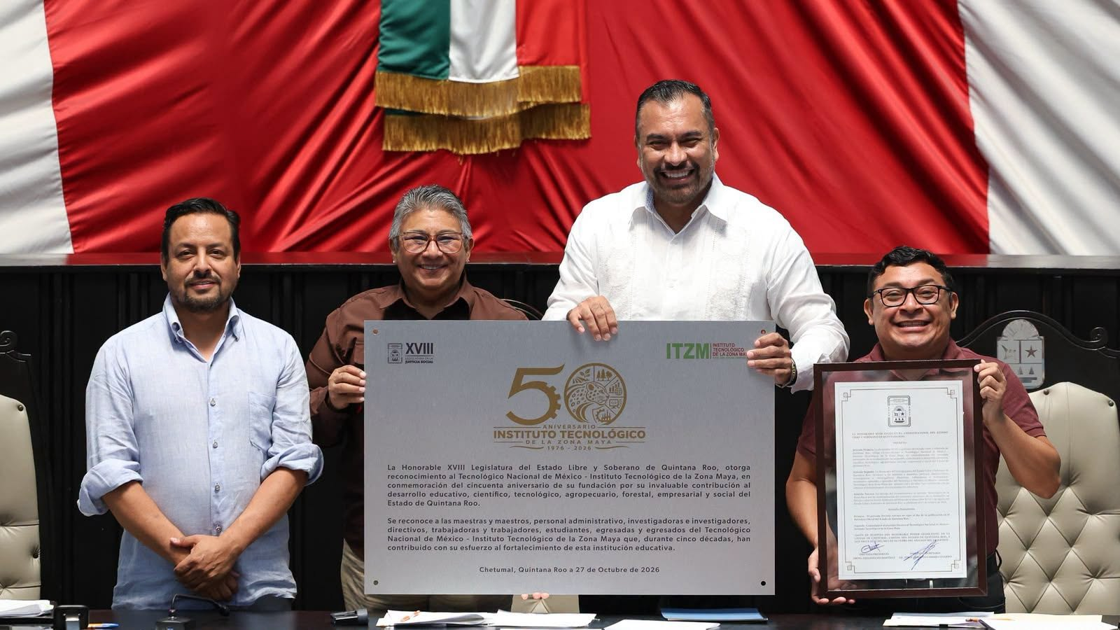 Congreso rinde homenaje al Tec de la Zona Maya