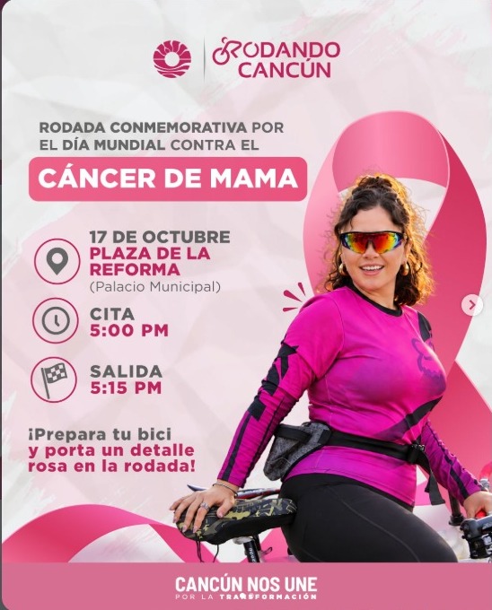 Benito Juárez invita a rodada por Día contra cáncer de mama