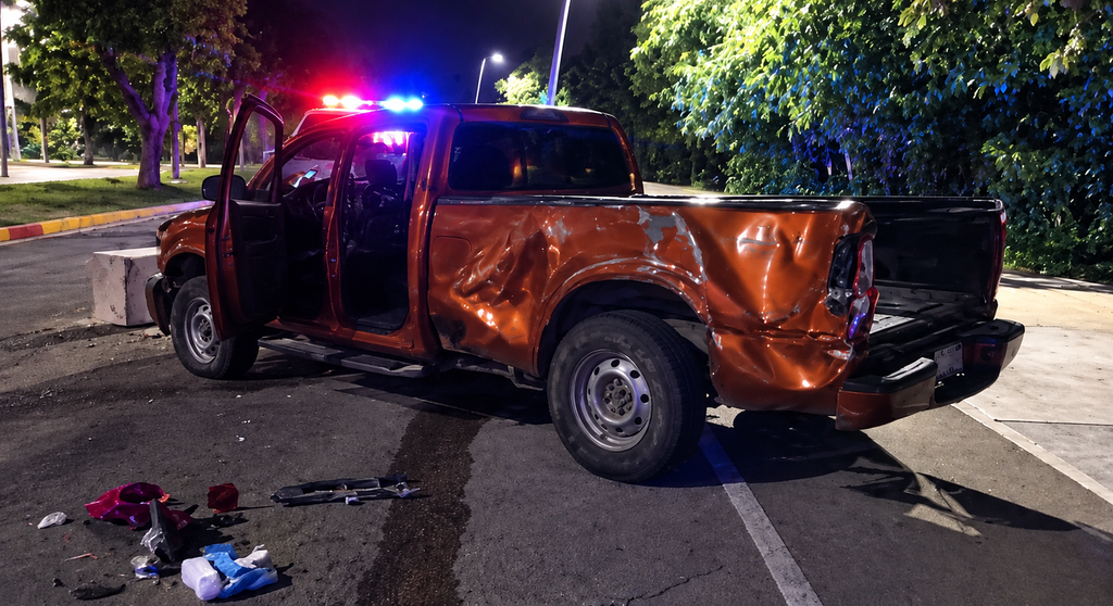 Joven pierde el control y derriba palmera en Chetumal