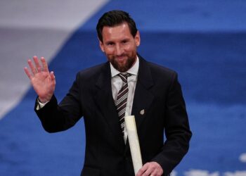 Lionel Messi momentos después de recibir el Premio Princesa de Asturias.