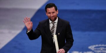Lionel Messi momentos después de recibir el Premio Princesa de Asturias.