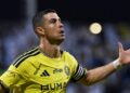 Cristiano Ronaldo festeja su tanto en el triunfo del Al-Nassr sobre el Al-Faisaly en la Saudi Pro League.